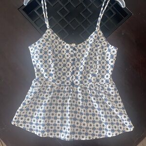 Blue & White Patterned Shirt